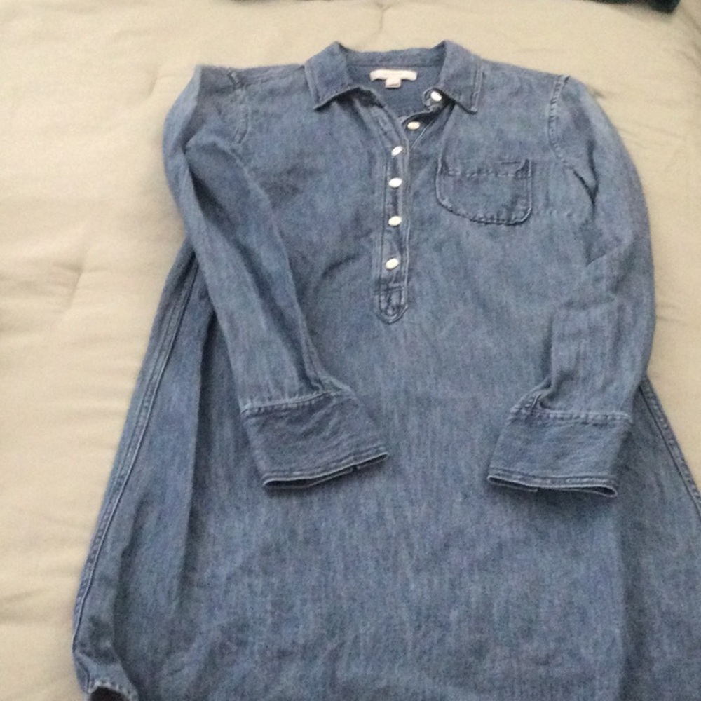 Cute J Crew Light Denim Shirt Dress/Tunic for Fall Look Over Leggings! Size 2.